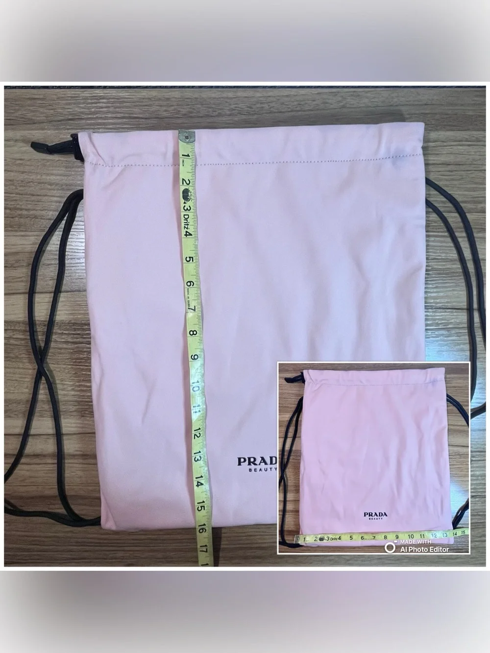 Prada Beauty Paradoxe Reversible Pink Black Satin Drawstring Backpack New